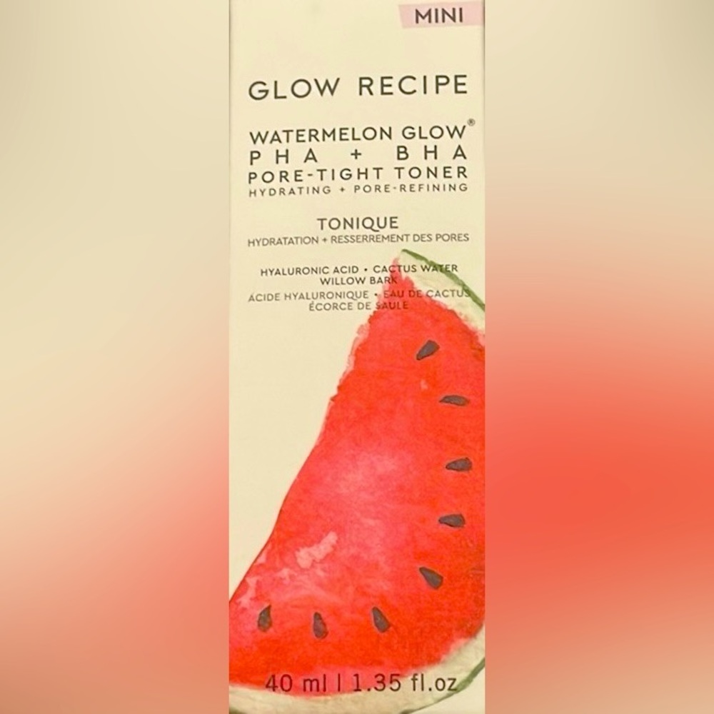 Brand: Sephora GLOW RECIPE, watermelon glow. Size: Mini. Color: Baby Pink Recipe